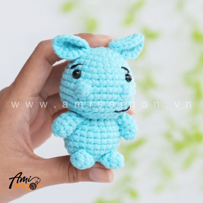 Móc khóa hà mã ngộ nghĩnh bằng len amigurumi - Chart móc miễn phí @amisaigonvn