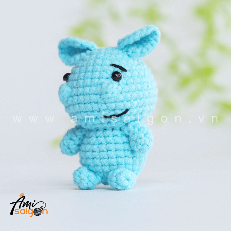 Móc khóa hà mã ngộ nghĩnh bằng len amigurumi - Chart móc miễn phí @amisaigonvn