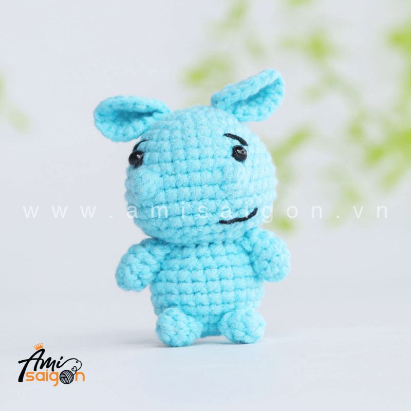 Móc khóa hà mã ngộ nghĩnh bằng len amigurumi - Chart móc miễn phí @amisaigonvn