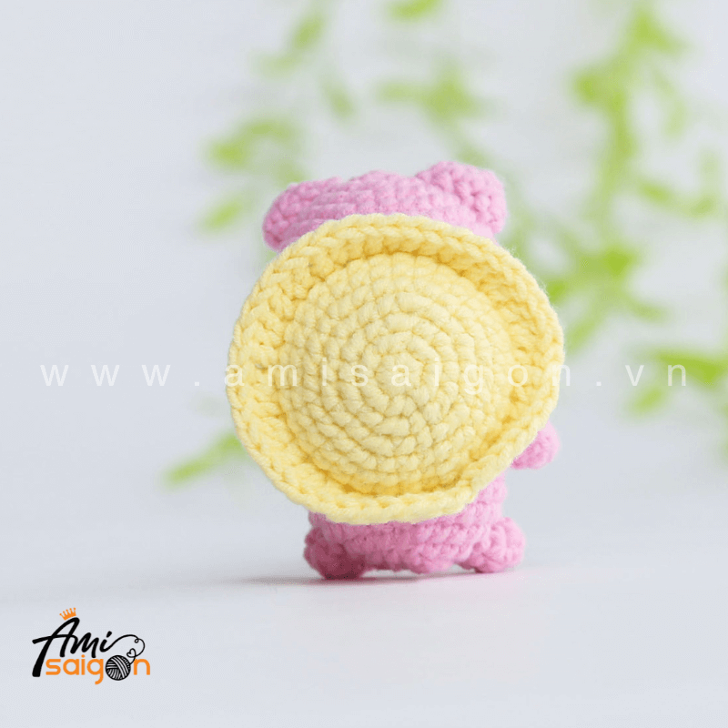 Móc khóa heo hồng cute bằng len amigurumi - Chart móc miễn phí @amisaigonvn