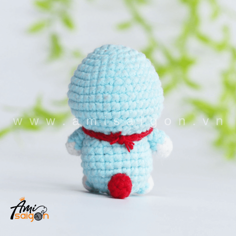 Móc khóa mèo máy Doraemon bằng len amigurumi - Chart móc miễn phí @amisaigonvn