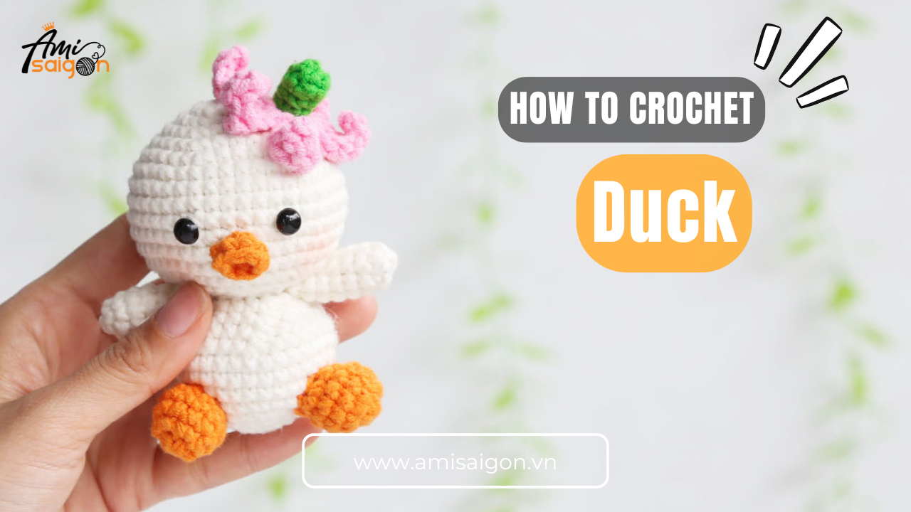 Amigurumi duck with Flower free crochet pattern