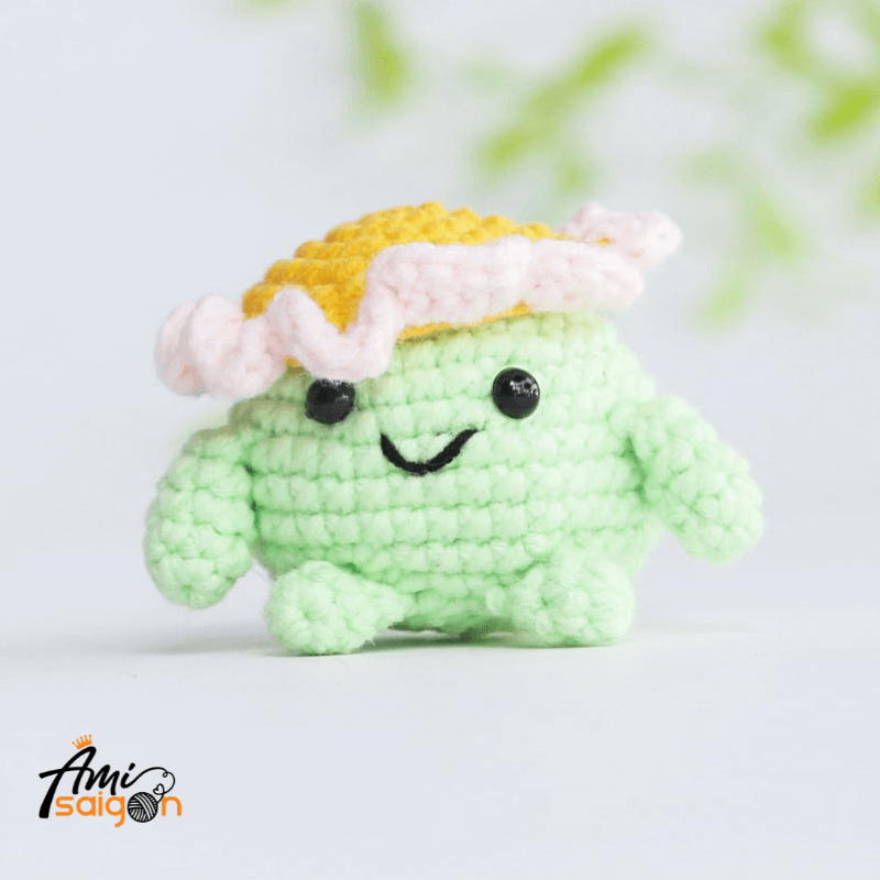 Móc khóa búp bê hoa bằng len amigurumi - Chart móc miễn phí @amisaigonvn