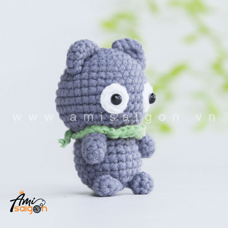 Móc khóa con mèo dễ thương bằng len amigurumi - Chart móc miễn phí @amisaigonvn