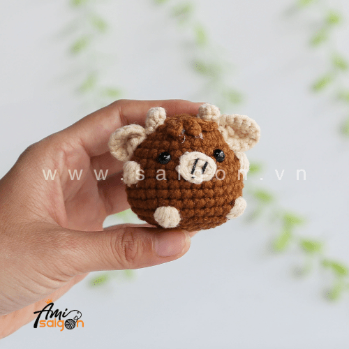 Tiny Cow No-Sew Amigurumi Keychain Free Crochet Pattern