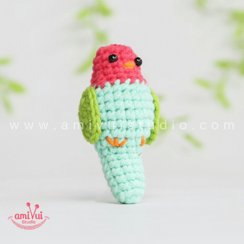 Crochet Little Bird keychain - Free Amigurumi Pattern by AmivuiStudio