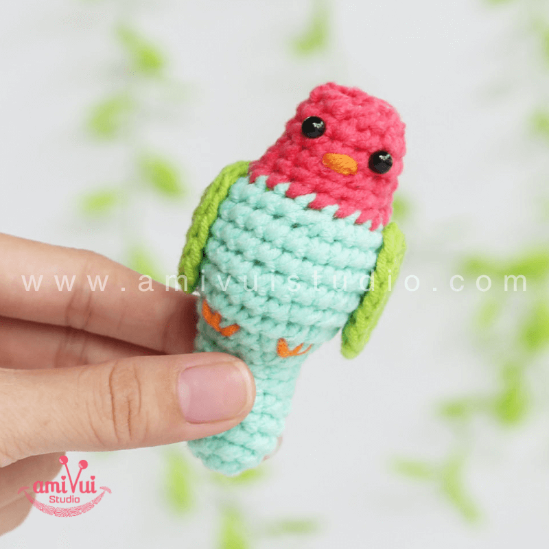 Crochet Little Bird keychain - Free Amigurumi Pattern by AmivuiStudio