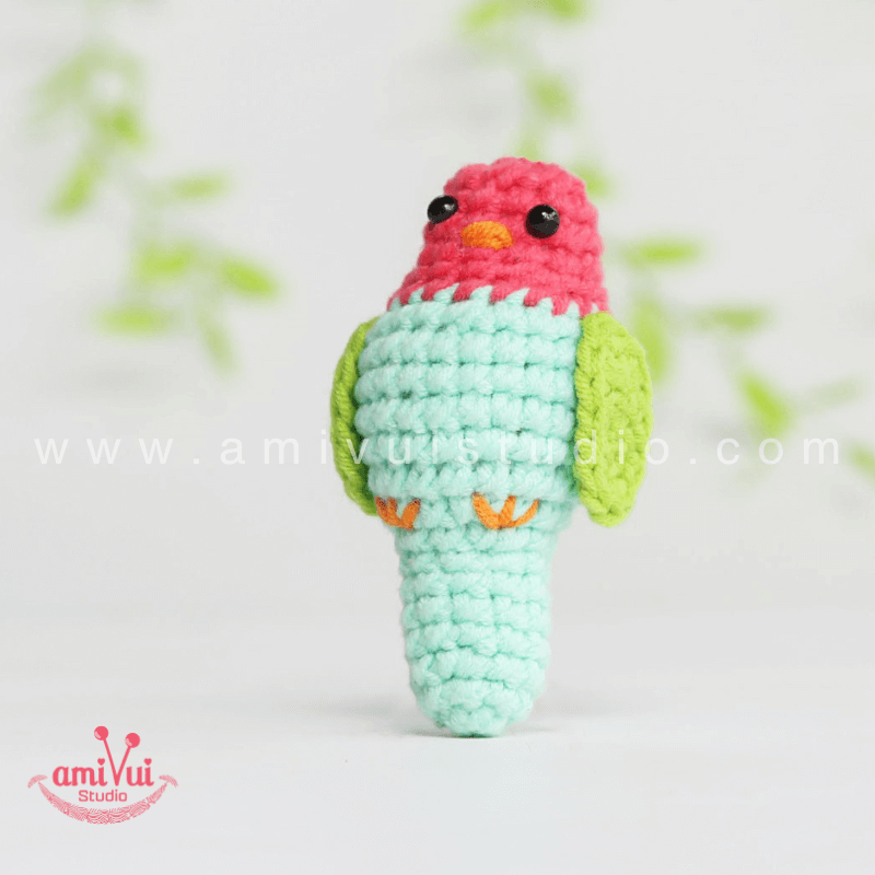 Crochet Little Bird keychain - Free Amigurumi Pattern by AmivuiStudio