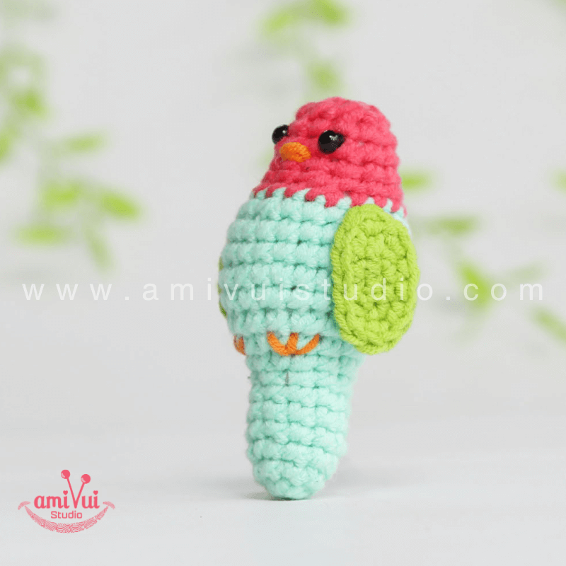 Crochet Little Bird keychain - Free Amigurumi Pattern by AmivuiStudio