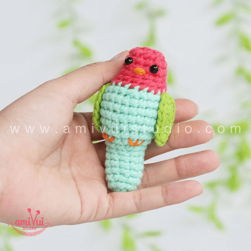 Crochet Little Bird keychain - Free Amigurumi Pattern by AmivuiStudio