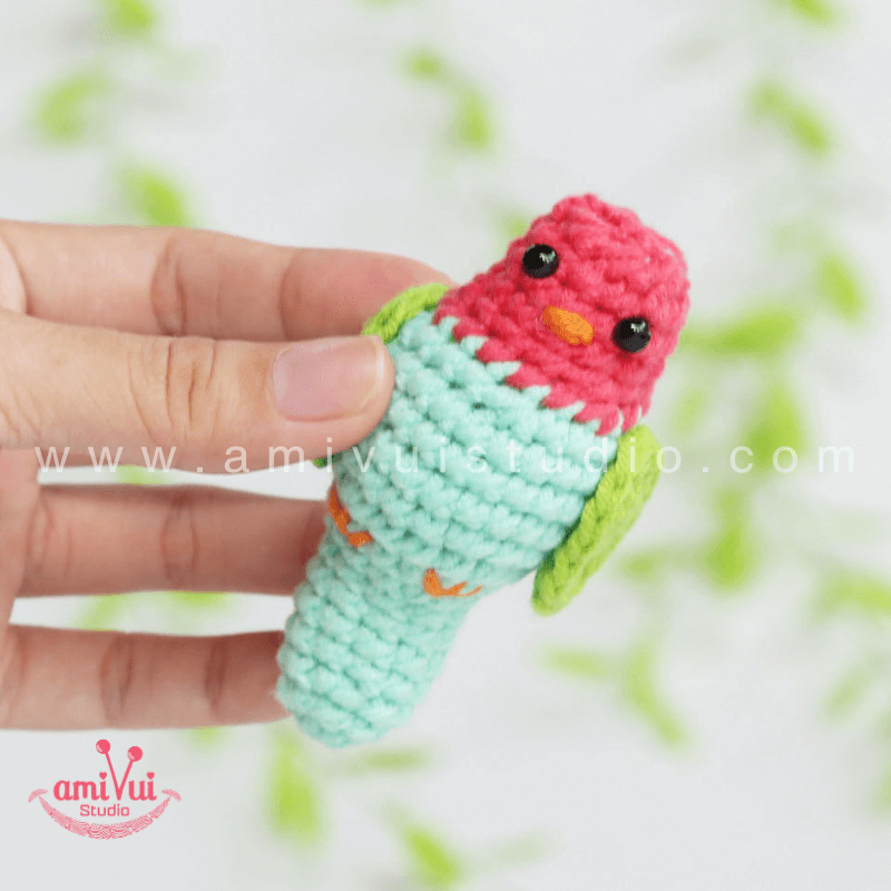 Crochet Little Bird keychain - Free Amigurumi Pattern by AmivuiStudio