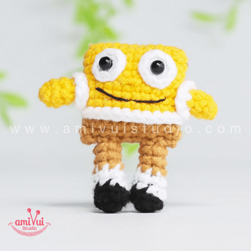 Crochet SpongeBob characters keychain - Free Amigurumi Pattern by AmivuiStudio