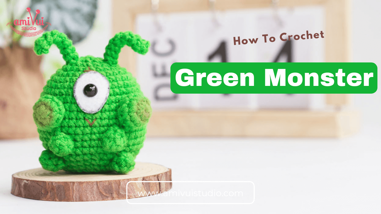 Amigurumi green monster free crochet pattern