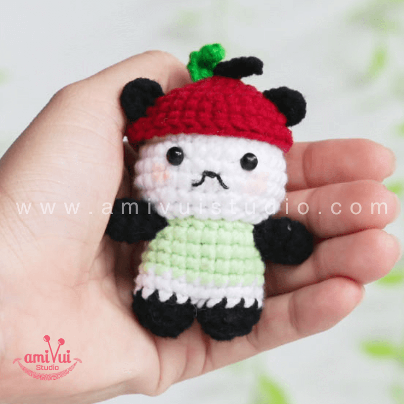 Little Pandapple Amigurumi - Free Crochet Pattern by AmivuiStudio