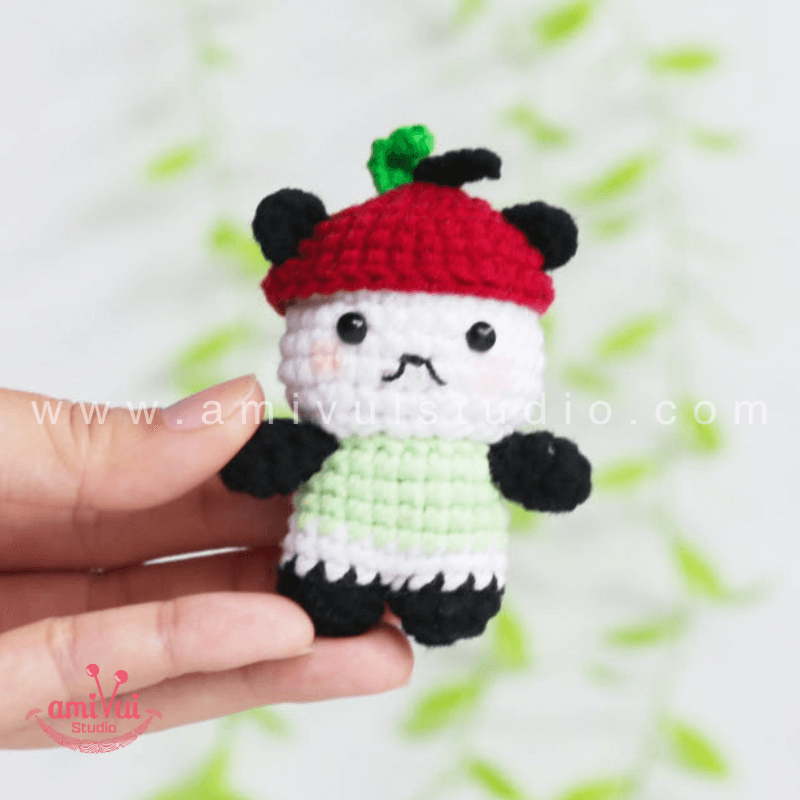 Little Pandapple Amigurumi - Free Crochet Pattern by AmivuiStudio