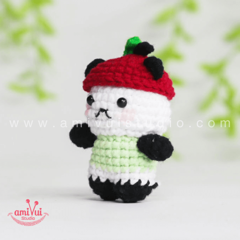 Little Pandapple Amigurumi - Free Crochet Pattern by AmivuiStudio