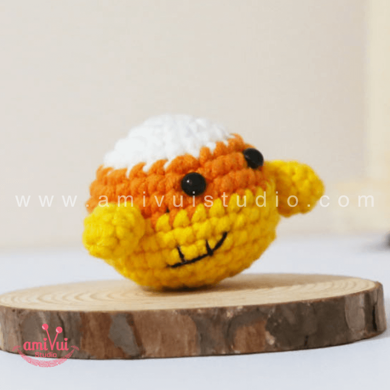 Candy Corn Halloween keychain - Free Amigurumi Pattern by AmivuiStudio