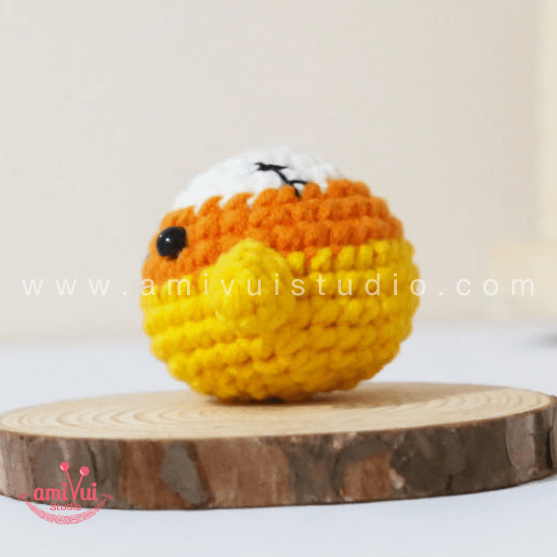 Candy Corn Halloween keychain - Free Amigurumi Pattern by AmivuiStudio