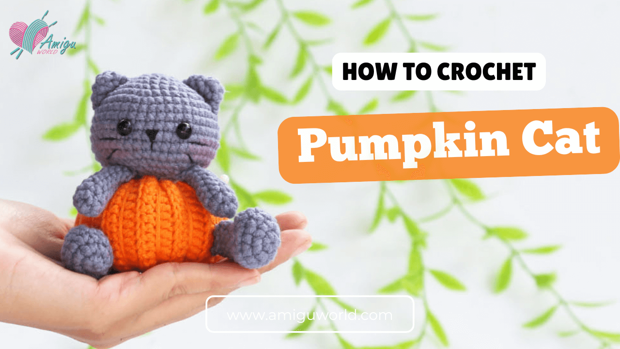 Cute amigurumi pumpkin cat Halloween free crochet pattern