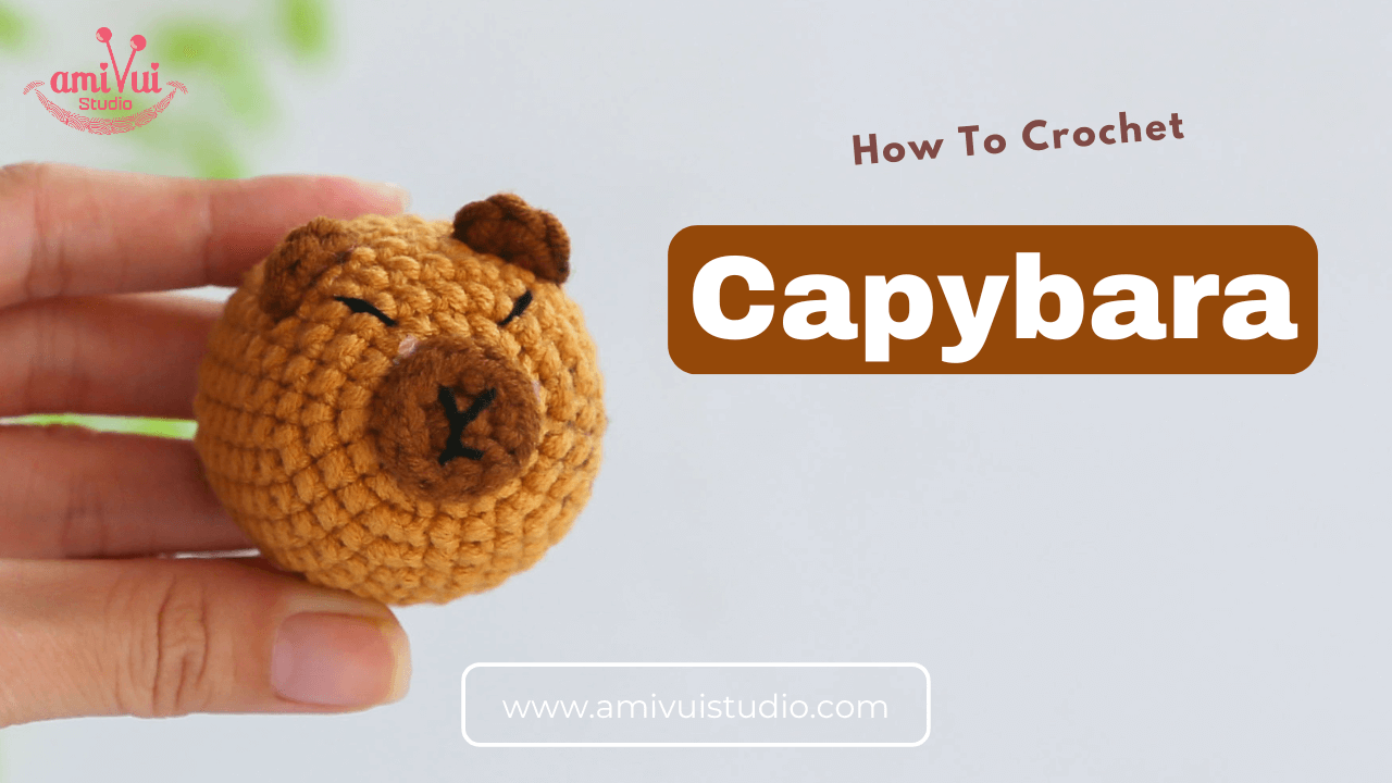 Cutie Capybara keychain amigurumi free crochet pattern