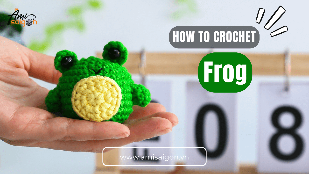 Tiny frog keychain amigurumi free crochet pattern