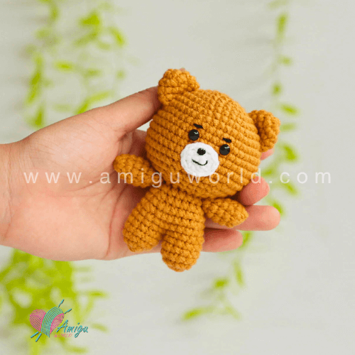 Teddy bear keychain free crochet amigurumi pattern