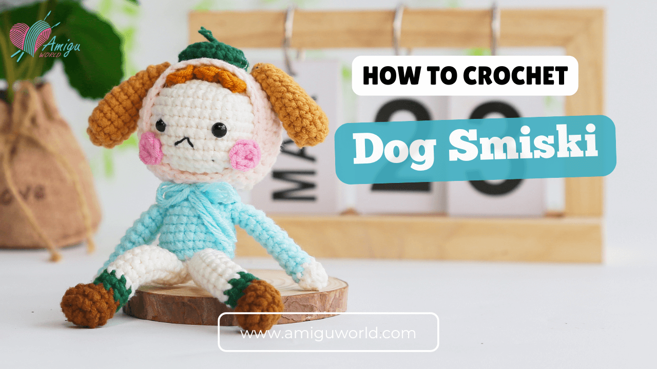 Dog Smiski amigurumi free crochet tutorial for Beginners