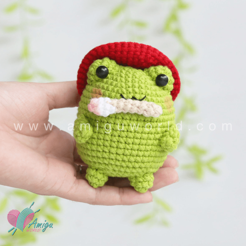 Amigurumi little Frog Painter Crochet pattern by AmiguWorld