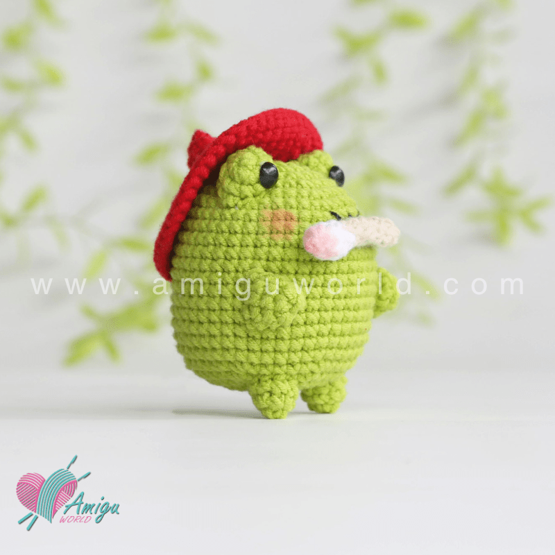 Amigurumi little Frog Painter Crochet pattern by AmiguWorld