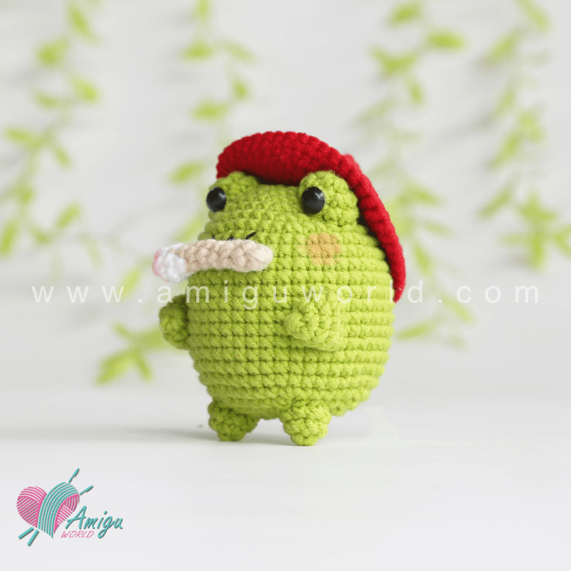 Amigurumi little Frog Painter Crochet pattern by AmiguWorld