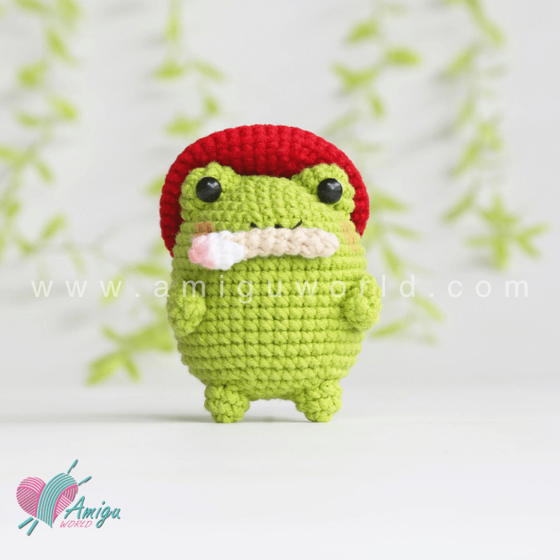 Amigurumi little Frog Painter Crochet pattern by AmiguWorld