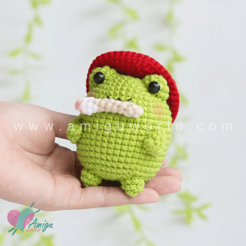 Amigurumi little Frog Painter Crochet pattern by AmiguWorld