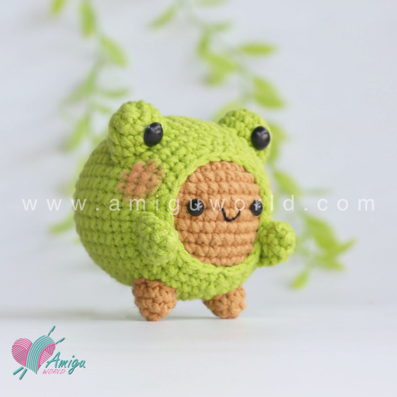 Amigurumi Potato In Frog outfit Crochet pattern by AmiguWorld