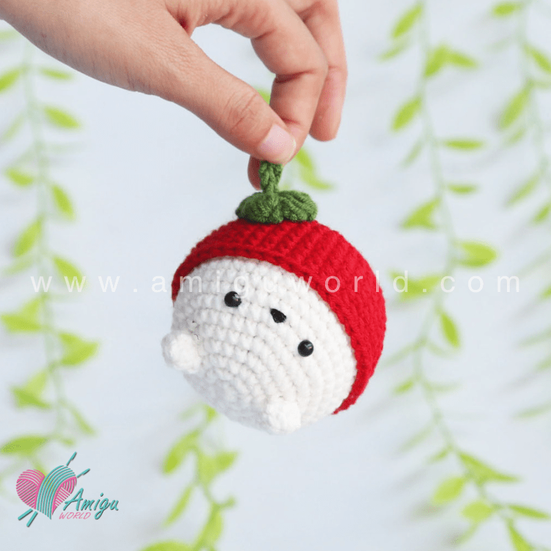 Amigurumi White Bear in Mangosteen Outfit Crochet pattern by AmiguWorld