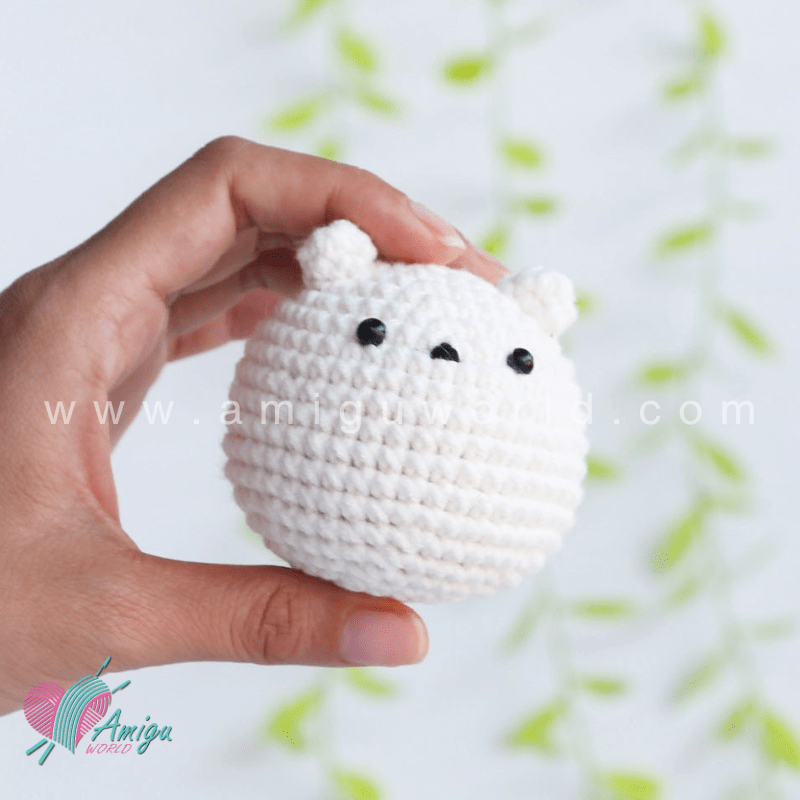 Amigurumi White Bear in Mangosteen Outfit Crochet pattern by AmiguWorld