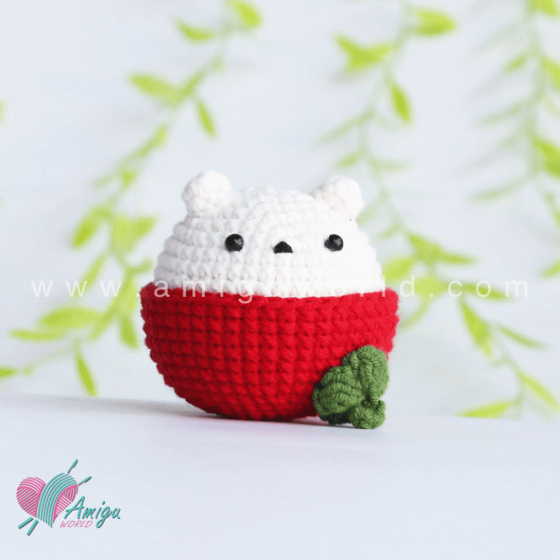Amigurumi Mangosteen White Bear Crochet pattern by AmiguWorld
