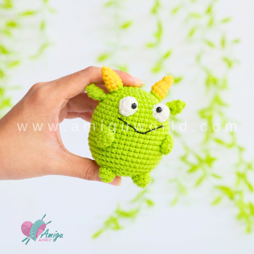 Green Monster Amigurumi Free Pattern Crochet for Halloween